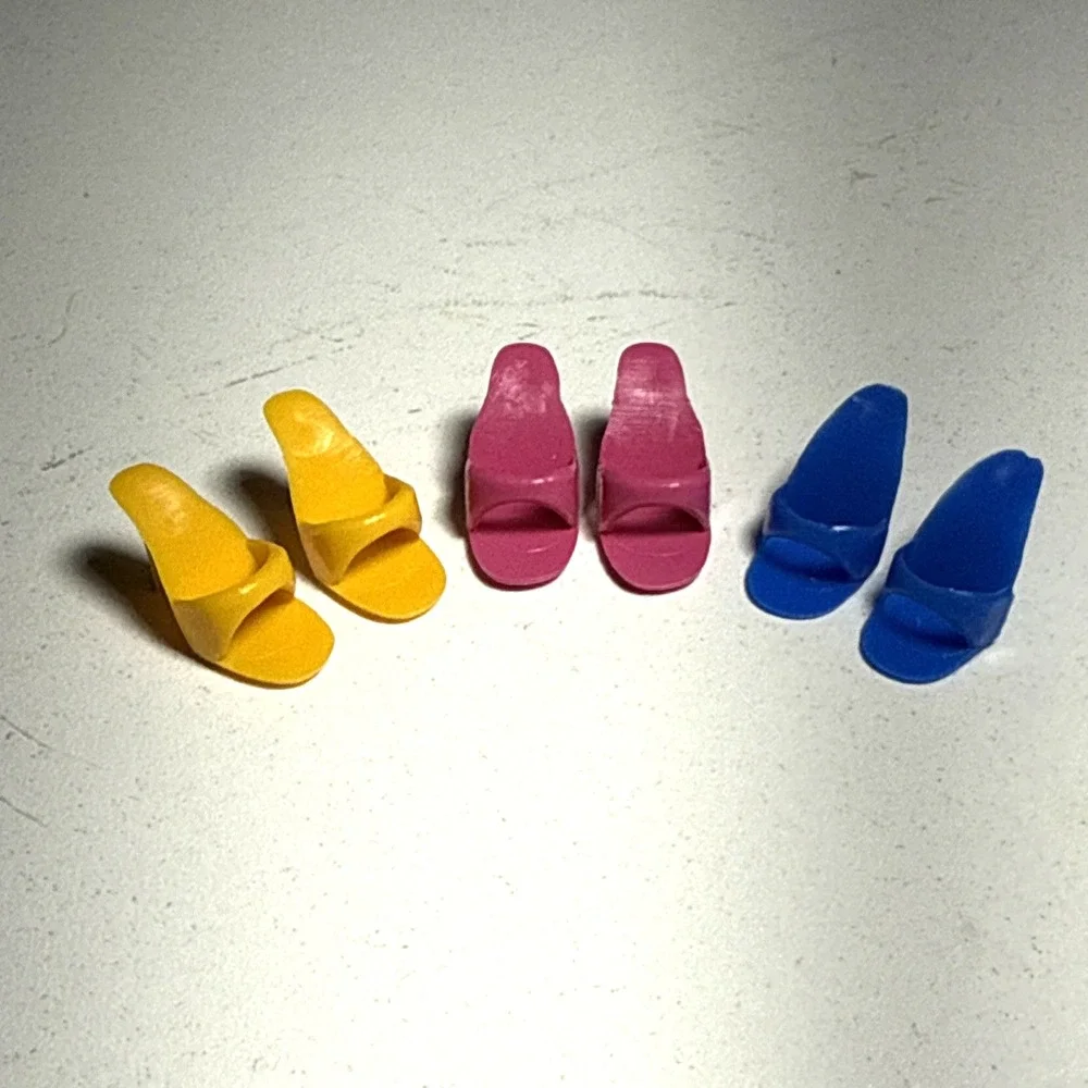Vintage Barbie Open Toe Mules Heels Shoes 22 Pairs Pink Blue Yellow Philippines - Picture 1 of 10